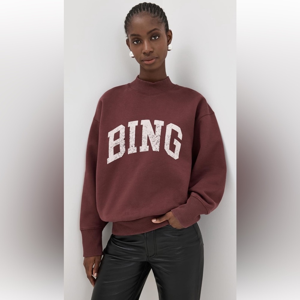 ANINE BING Bradie Bing Sweatshirt in Deep Burgundy (S)